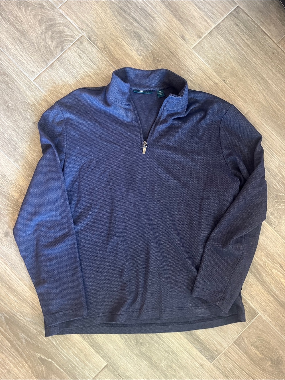 Perry Ellis Navy Half-Zip Pullover Sweater